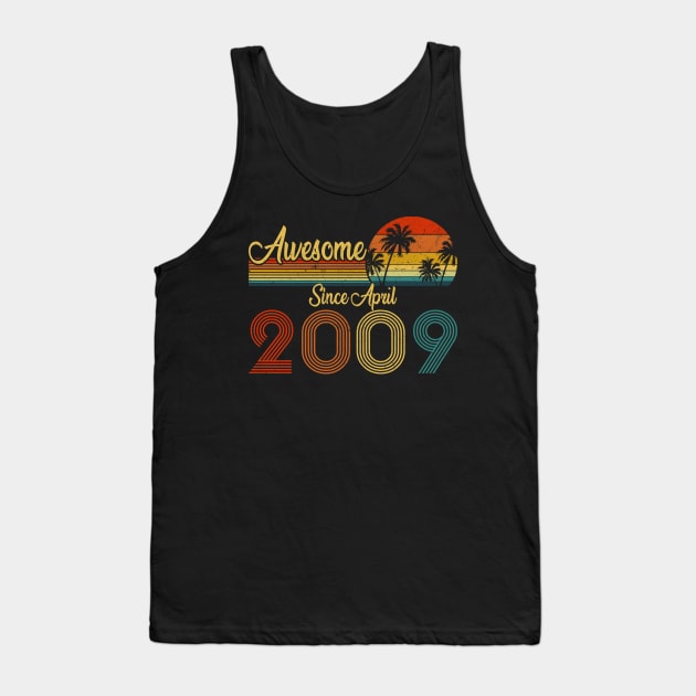 14 Years Old Awesome Since April 2009 14th Birthday Tank Top by everetto